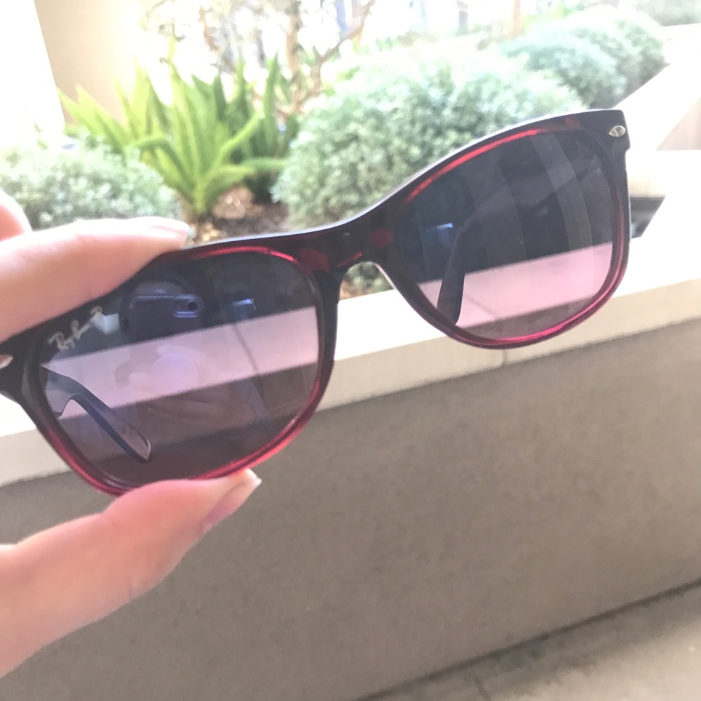 Limited edition pink polarized wayfarers ray bans!